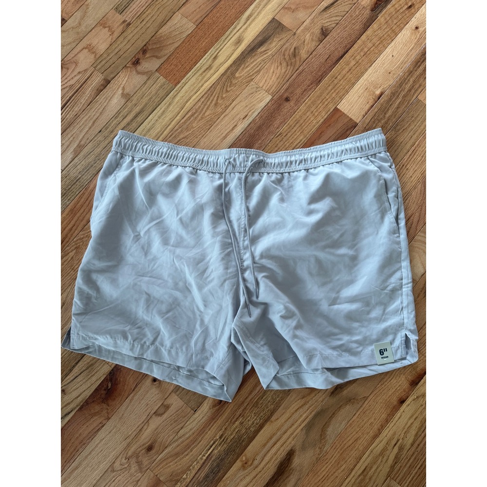 George Mens Swim Shorts New Concrete Grey Above The Knee 6 Inch Inseam 2XL NWT